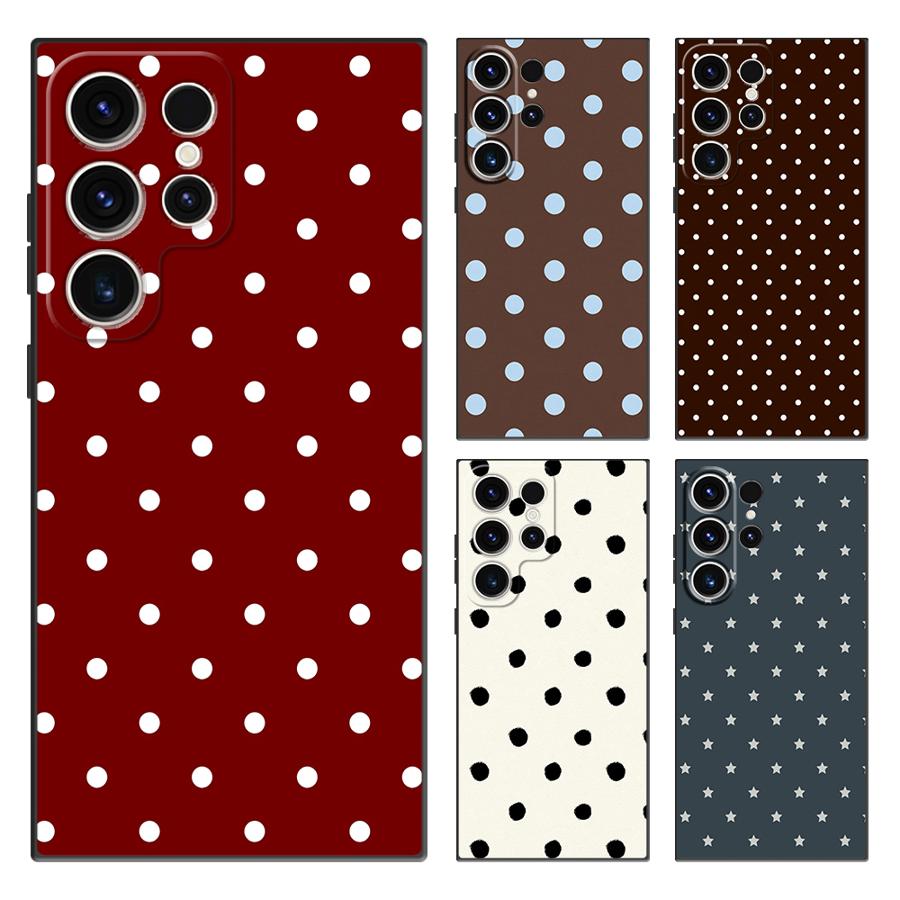 Tablet S9 Fe Accessories - レトロな水玉模様のスマホケース、Samsung Galaxy S26 Note 20 Ultra
