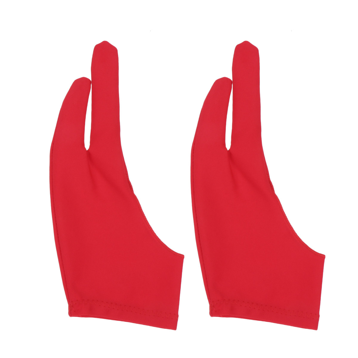 Drawing Glove Artist - 2 個のスパンデックスアーティスト描画用手袋、汗防止、耐摩耗性、通気性のある薄いスケッチ手袋、タブレットモニター用、サイズ M レッド