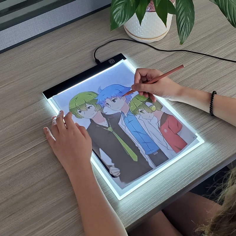 Graphic Tablet Accessories - LED描画コピー台 3段階調光ボードテーブル アニメーションペイント 教育玩具 ギフト 調整可能ライト