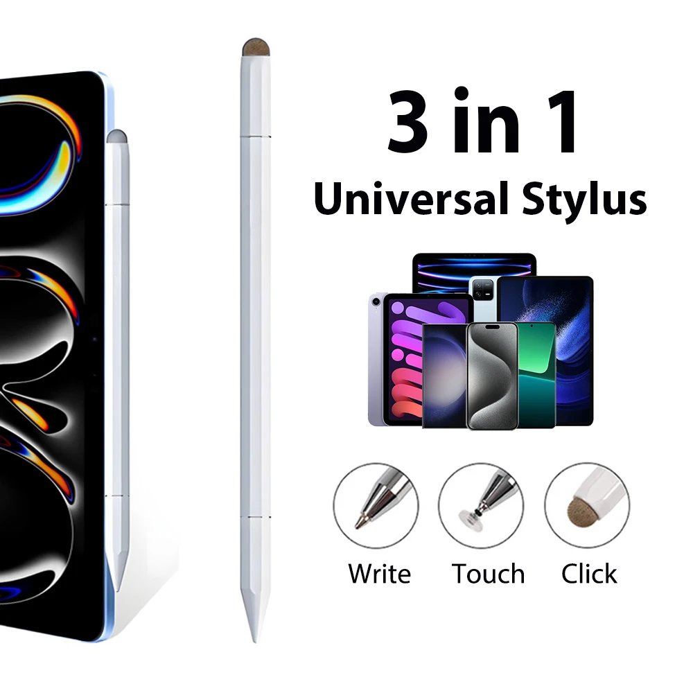 Samsung Tablet Accessories Pen - 3 in 1ユニバーサル磁気スタイラスペン iPad、Samsung、Xiaomi、Huaweiタブレット対応 タッチペン iOS、Android用