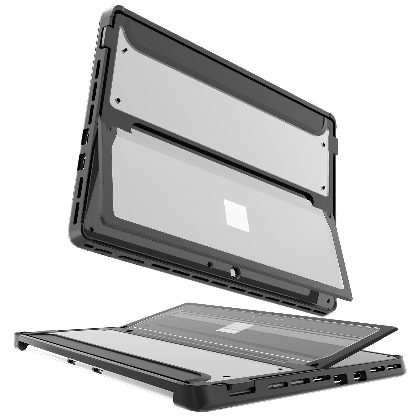 Microsoft Tablet Accessories - キーボードタイプカバーと互換性のあるケース,保護アクセサリ,いくつかの表面,9,pro 9,5g,13インチ,耐衝撃性,頑丈,透明,バック