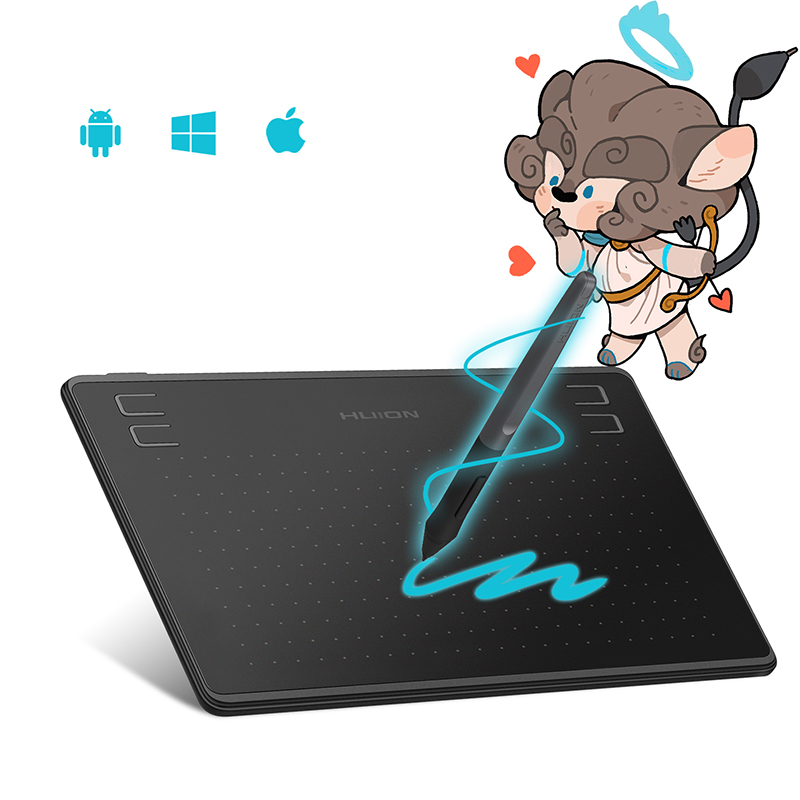 Graphic Tablet Accessories - Huion HS64 グラフィックタブレット デジタルペン描画タブレット 8192 バッテリーフリースタイラスプレスキー付き