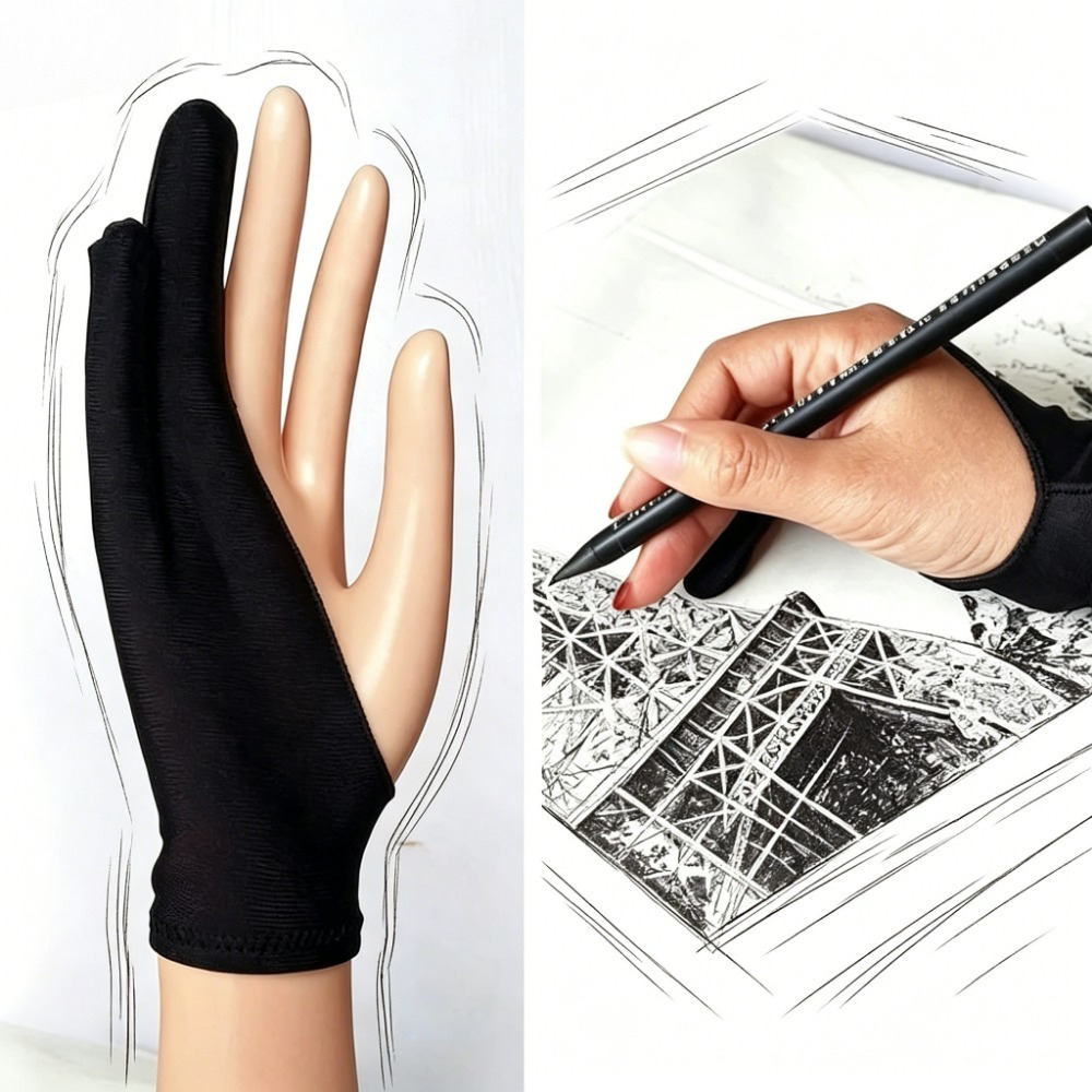 Drawing Glove Artist - アーティスト用 2本指グローブ アンチタッチスクリーンプロテクター 描画、スケッチ、ペイント用