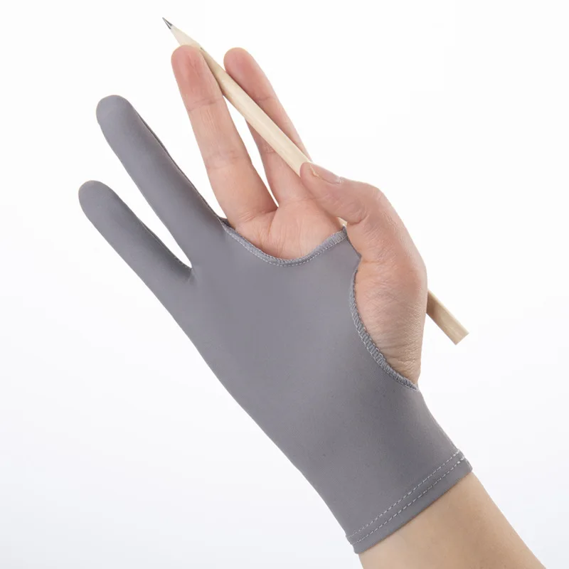 Drawing Glove Artist - アーティストの描画やペングラフィックタブレットパッド用の二本指汚れ防止グローブ、Androidタブレット用のペンパームリジェクショングローブ