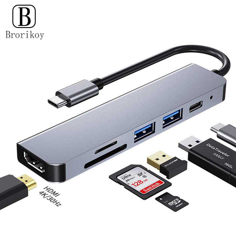 Usb Hub Type C - 6 in 1 PD Type Cドッキングステーション