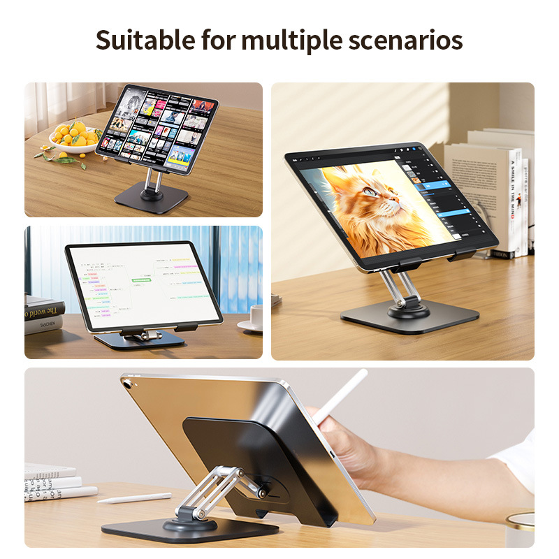 折りたたみ式 360 回転タブレットホルダー高さ角度調整可能 - Tablet Accessories Online のレビューと価格