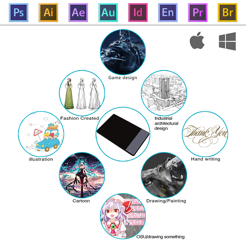 Huion 420グラフィックスタブレットosuゲームデジタ - Graphic Tablet Accessories のレビューと価格