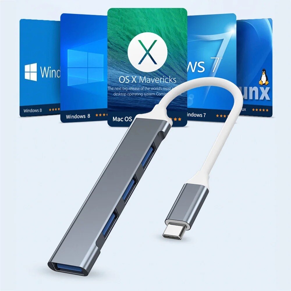 4ポートマルチスプリッターUSB 3.0ハブ タイプCハブ  - Tablet With All Accessories のレビューと価格