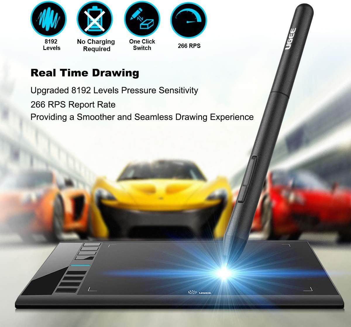 HUGEE M708 10x6インチグラフィックタブレット, - Graphic Tablet Accessories のレビューと価格