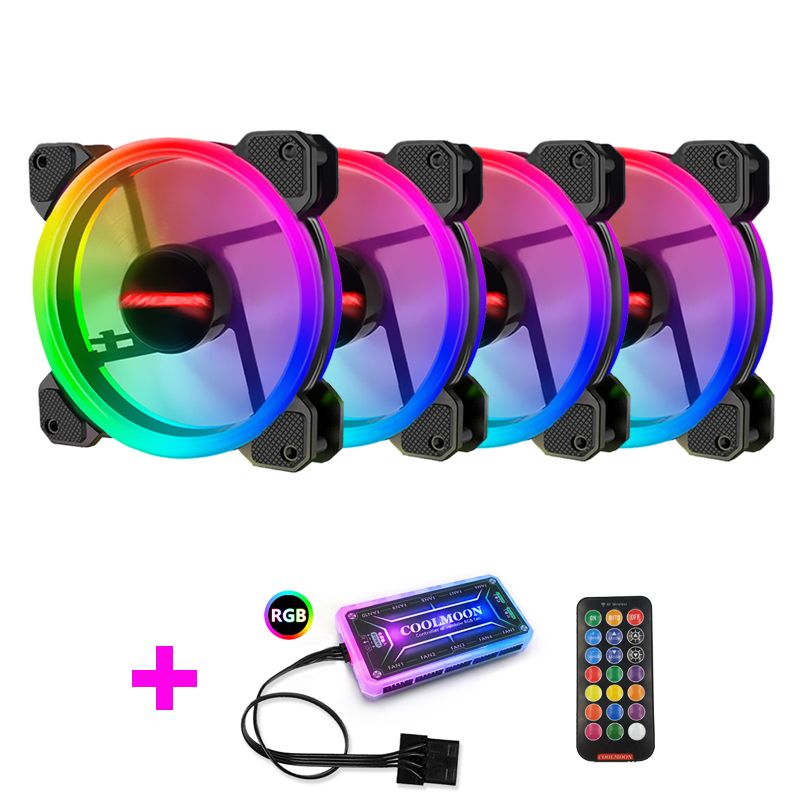 Coolmoon ケースファン PC 冷却 RGB ファン  - Tablet With All Accessories のレビューと価格