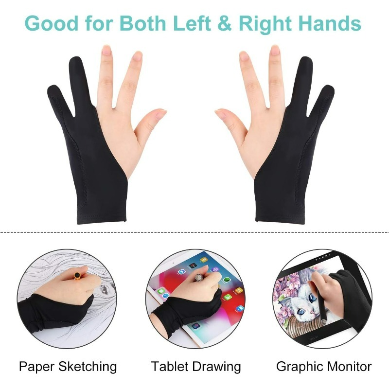 アクリル繊維アンチタッチ描画手袋 2 本指ハンドペイント手袋 - Drawing Glove Artist のレビューと価格