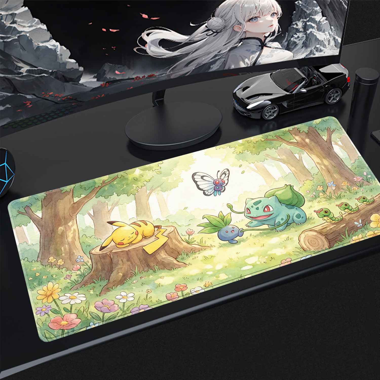 かわいいマウスパッドゲーミング PC アクセサリーポケモンピ - Tablet With All Accessories のレビューと価格