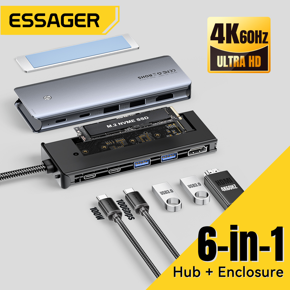 Essager USB C ハブ M.2 SSD ハードディ - Usb Hub Type C のレビューと価格