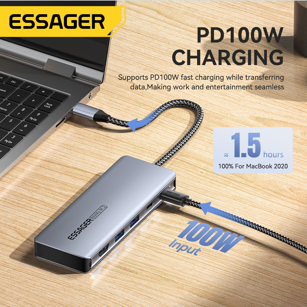 Essager USB C ハブ M.2 SSD ハードディ - Usb Hub Type C のレビューと価格