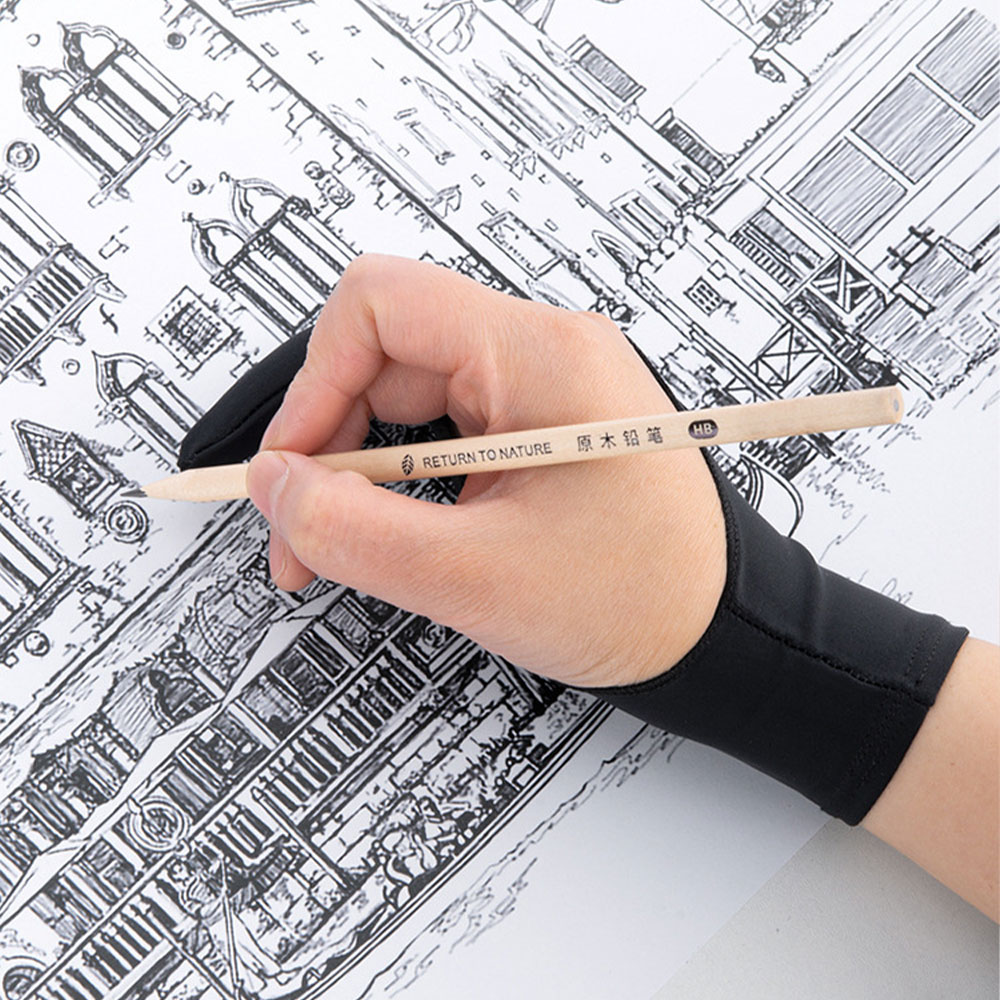 1PC 二本指ハンドペイントグローブ油絵画材アンチタッチタブ - Drawing Glove Artist のレビューと価格