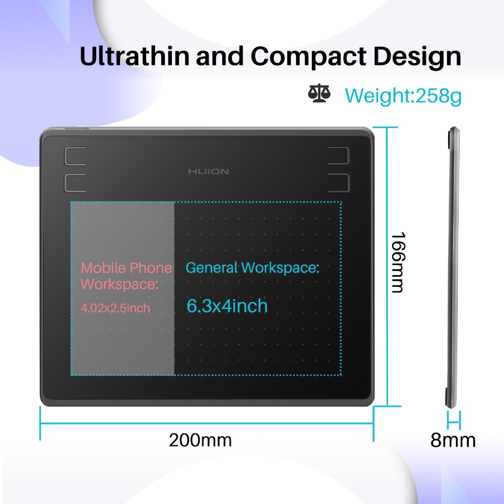 Huion HS64 グラフィックタブレット デジタルペン描 - Graphic Tablet Accessories のレビューと価格