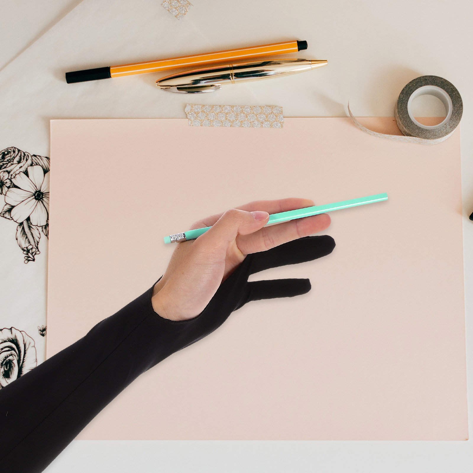 アーティスト用描画グローブ 二本指通気性滑り止めグローブ デ - Drawing Glove Artist のレビューと価格