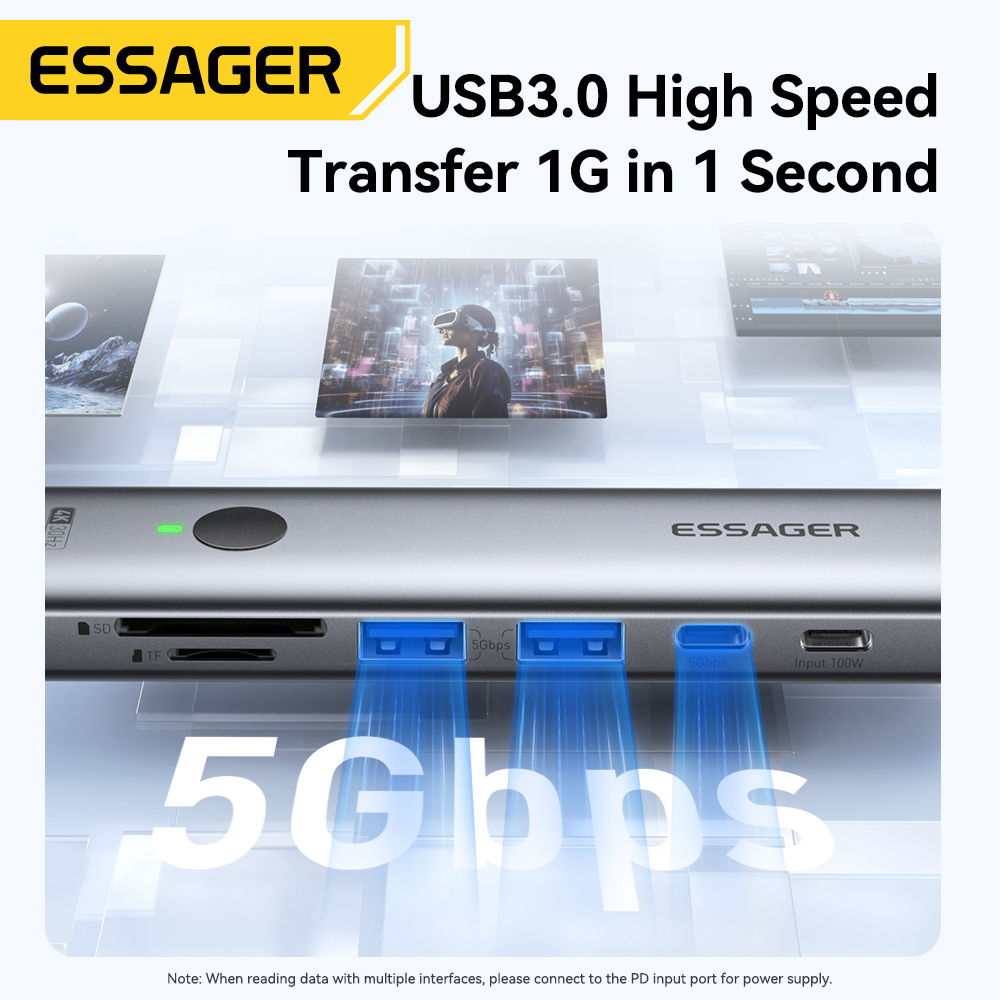 Essager-USB Type-Cハブ,Macbookラッ - Usb Hub Type C のレビューと価格