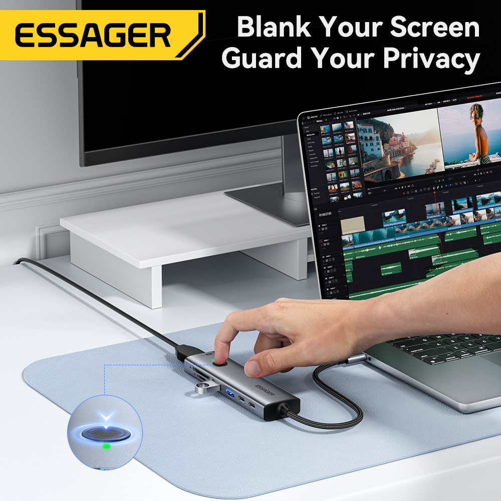 Essager-USB Type-Cハブ,Macbookラッ - Usb Hub Type C のレビューと価格
