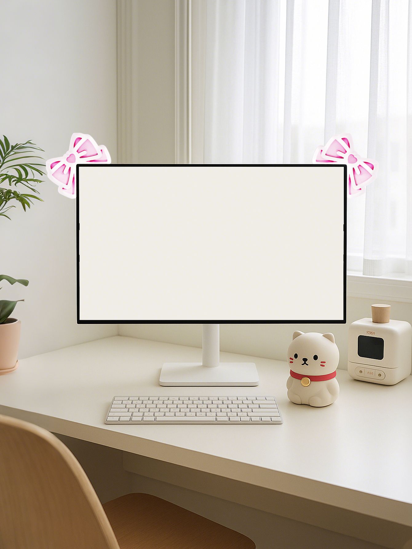 かわいいリボンモニター装飾 ピンクアクリルリボンノットPCア - Tablet With All Accessories のレビューと価格