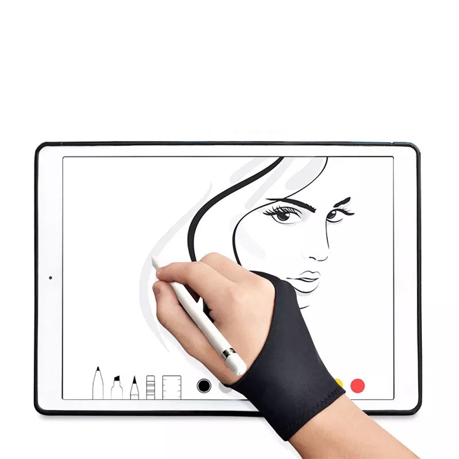 2 個のスケッチグローブ 2 本指アーティスト描画グローブ  - Drawing Glove Artist のレビューと価格