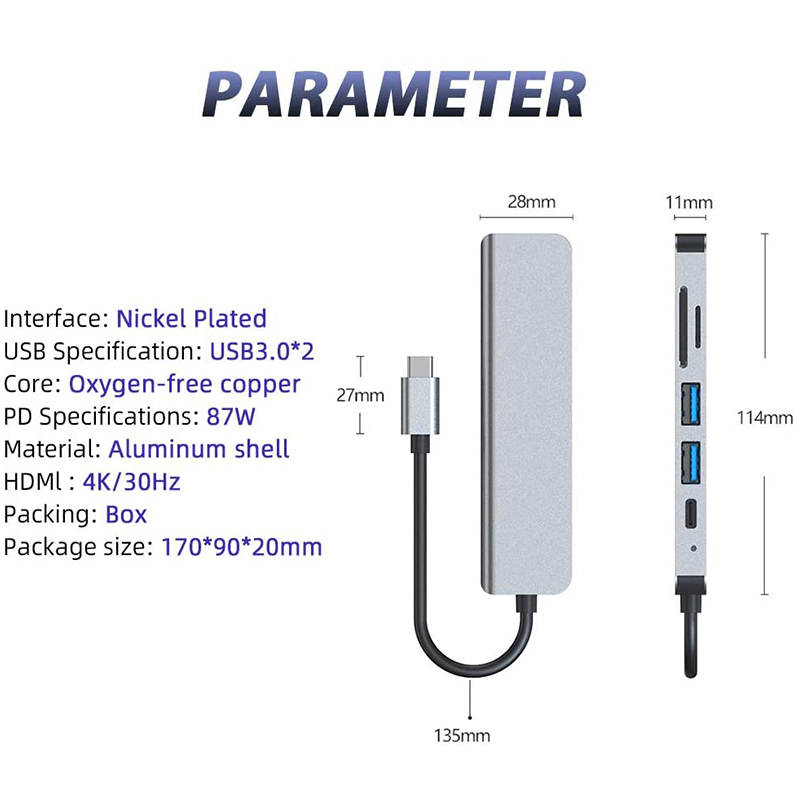 6 in 1 PD Type Cドッキングステーション MS - Usb Hub Type C のレビューと価格