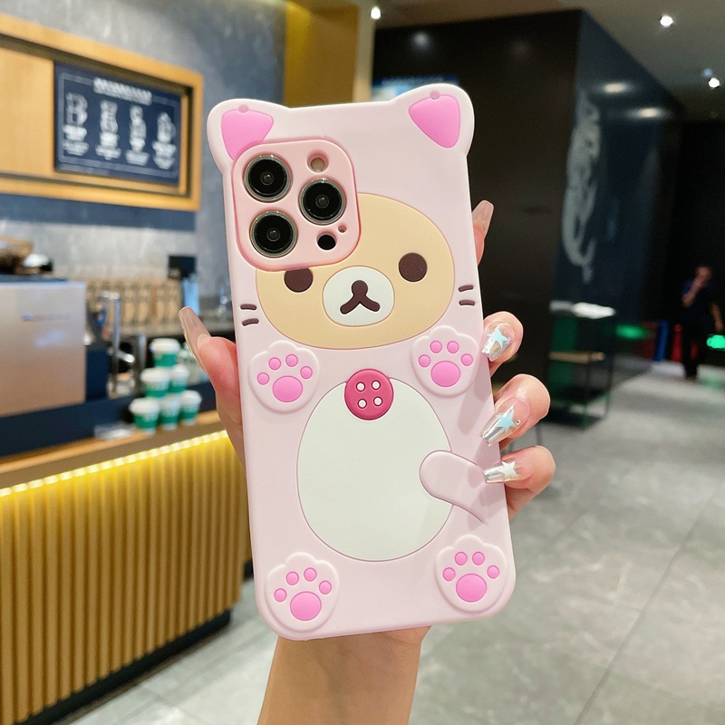 3Dキュートなリラックマのクマ型スマホケース（Samsung - Tablet S9 Fe Accessories のレビューと価格